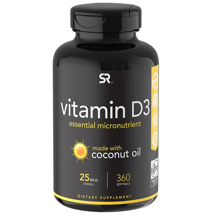 Sports Research Vitamin D3 with Coconut Oil 25mcg Softgel