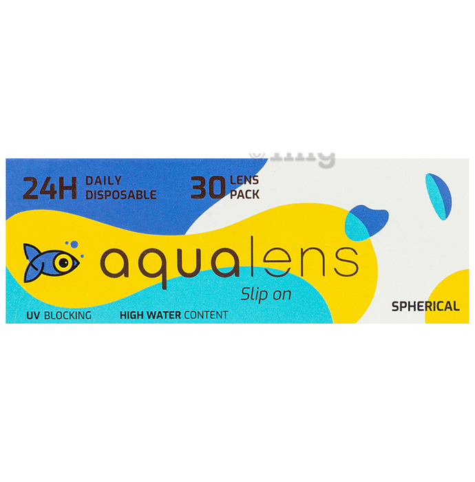 Aqualens 24H Contact Lens with High Water Content & UV Protection Optical Power -2.25 Transparent Spherical