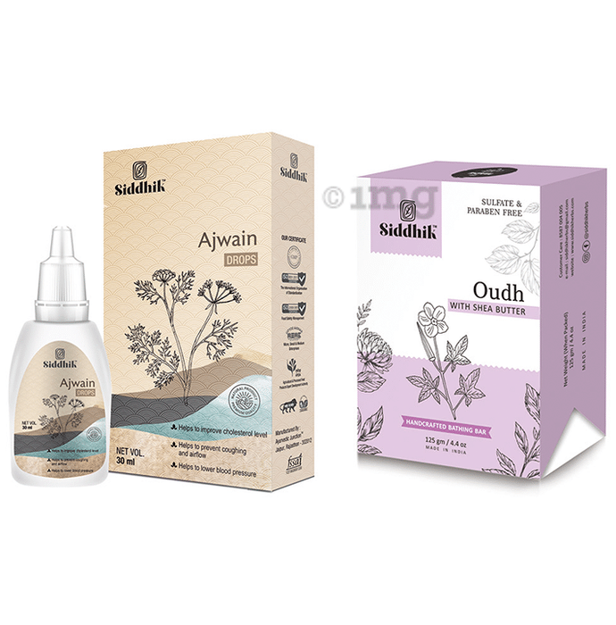 Siddhik Combo Pack of Ajwain Drop (30ml) & Oudh With Shea Butter Soap (125gm)