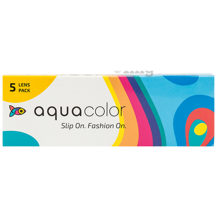 Aquacolor Daily Disposable Colored Contact Lens with UV Protection Optical Power -0.75 Mystery Hazel