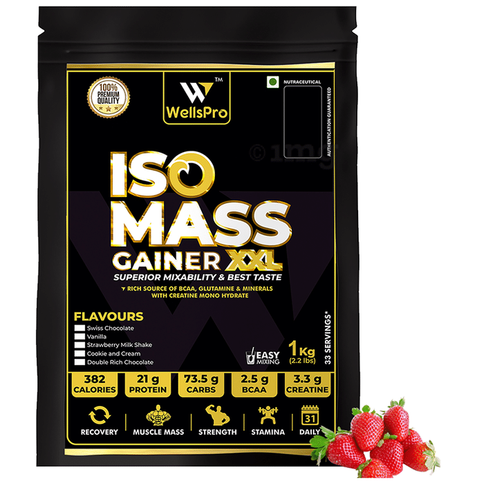 WellsPro Iso Mass Gainer XXL (1kg Each) Strawberry