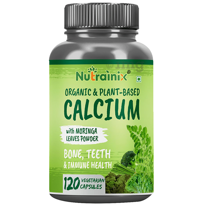 Nutrainix Organic & Plant-Based Calcium with Moringa Leaves Powder Vegetarian Capsule