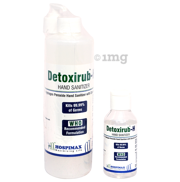 Detoxirub-H Combo Pack of Hand Sanitizer with Dispenser 500ml & Hand Sanitizer 100ml