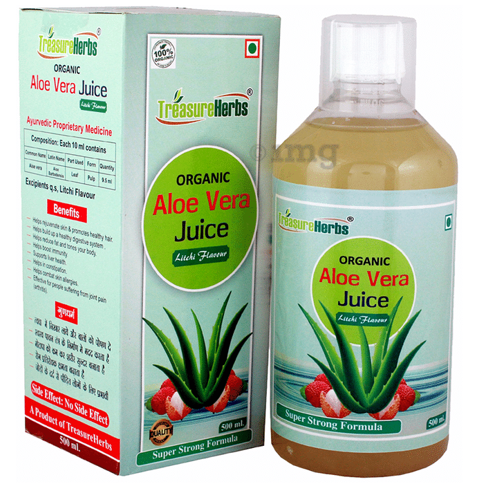 TreasureHerbs Organic Aloe Vera Juice Litchi