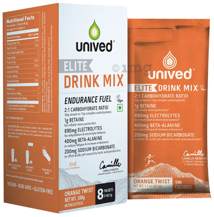 Unived Elite Drink Mix Sachet (48.5gm Each) Orange Twist