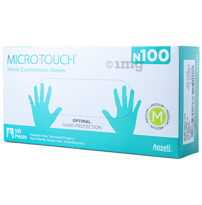 Ansell N 100 Micro-Touch Nitrile Examination Glove Medium