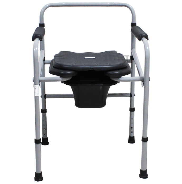 Fidelis Healthcare Portable Height Adjustable Commode Chair & Bathing Chair with Armrest and Backrest with Pot U Shape