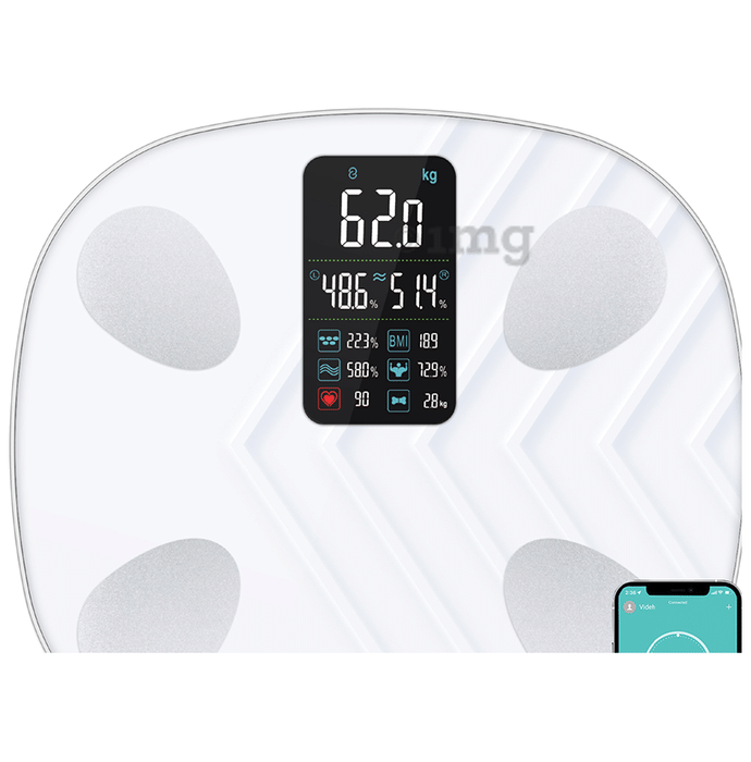 beatXP Smartplus Prime Weight Machine with BMI & Body Fat Analyzer White
