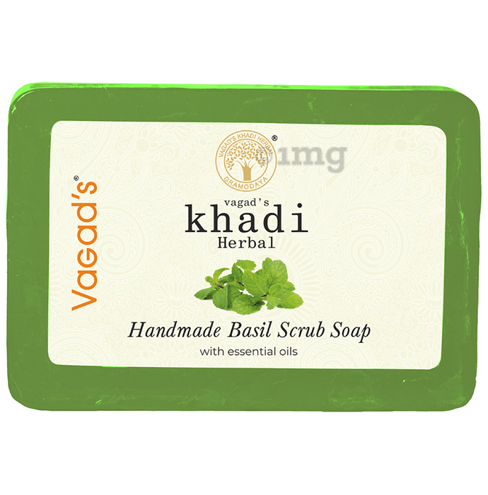 Vagad's Khadi Herbal Handmade Basil Scrub Soap