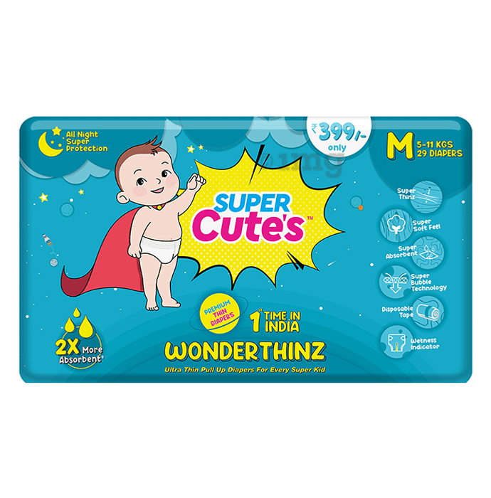 Super Cute's Medium Wonderthinz Ultra Thin Pull Up Diaper (29 Each)