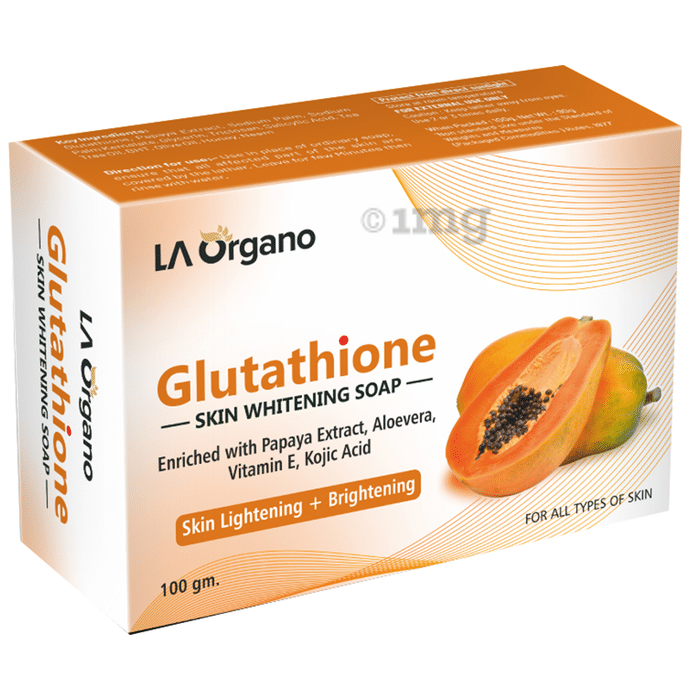 LA Organo Glutathione Skin Whitening Soap Papaya Extract