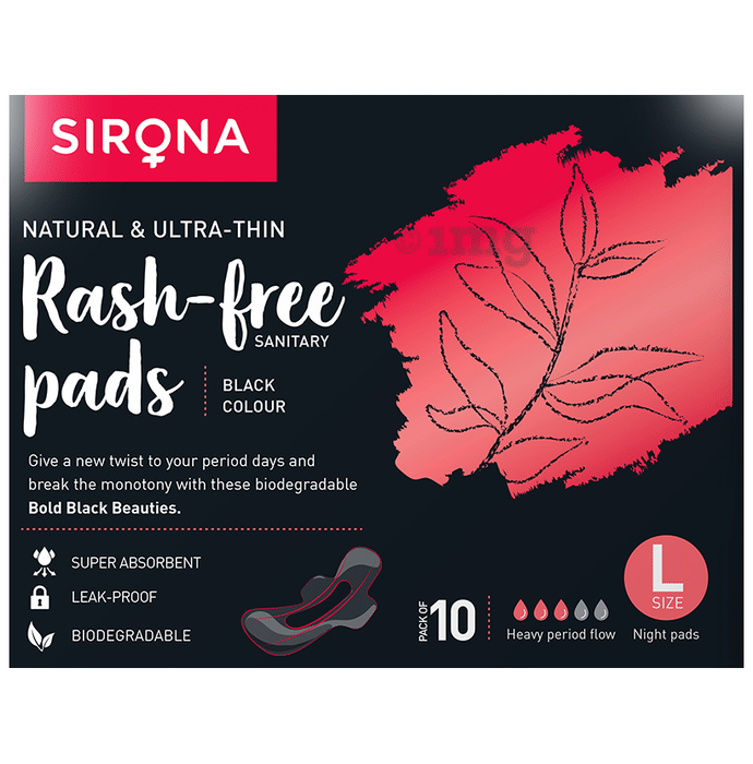 Sirona Ultra-Thin & Natural Large Black Sanitary Pads