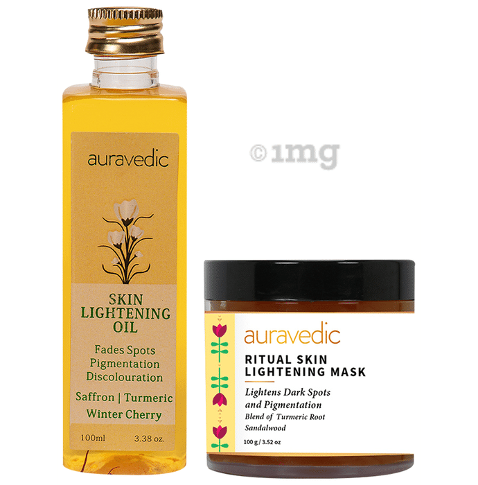 Auravedic Combo Pack of Skin Lightening Oil (100ml) & Ritual Skin Lightening Mask (100gm)