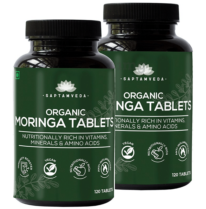 Saptamveda Organic Moringa Tablet (120 Each)