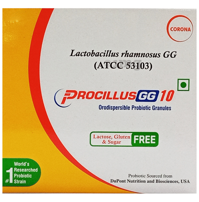 Procillus GG 10 Orodispersible Probiotic Granules Vanilla Lactose,Gluten & Sugar Free