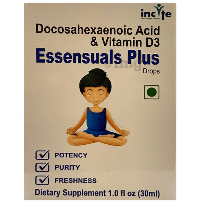 Essensuals Plus with DHA & Vitamin D3 | Gluten-Free | Veg Oral Drops