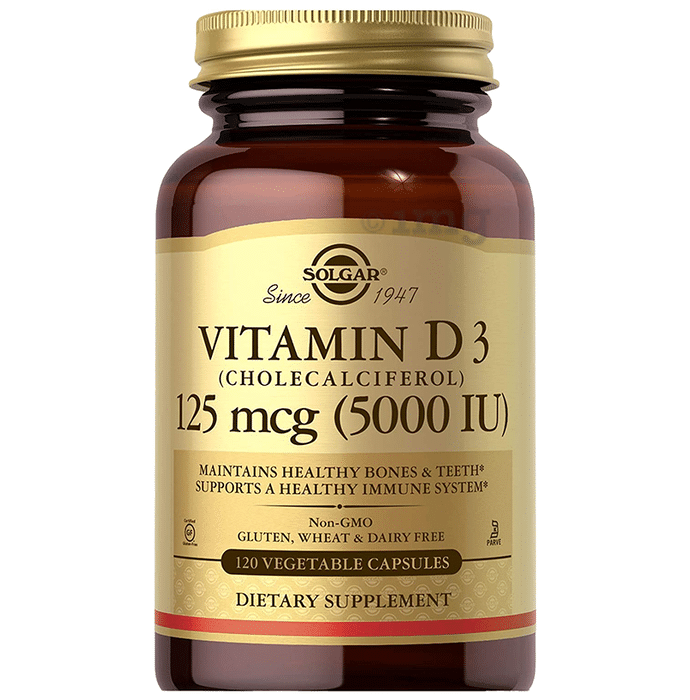 Solgar Vitamin D3 (Cholecalciferol) 5000IU Vegetable Capsule