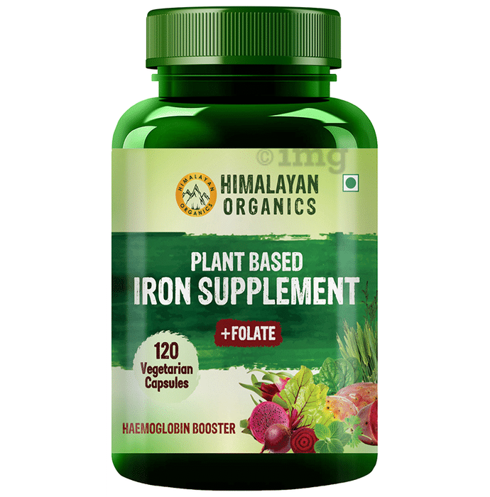 Himalayan Organics Plant Based Iron Supplement Vegetarian Capsule | Helps Boost Haemoglobin Levels