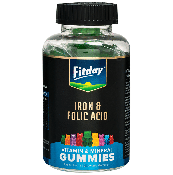 Fitday Iron & Folic Acid Vitamin & Mineral Gummies Litchi