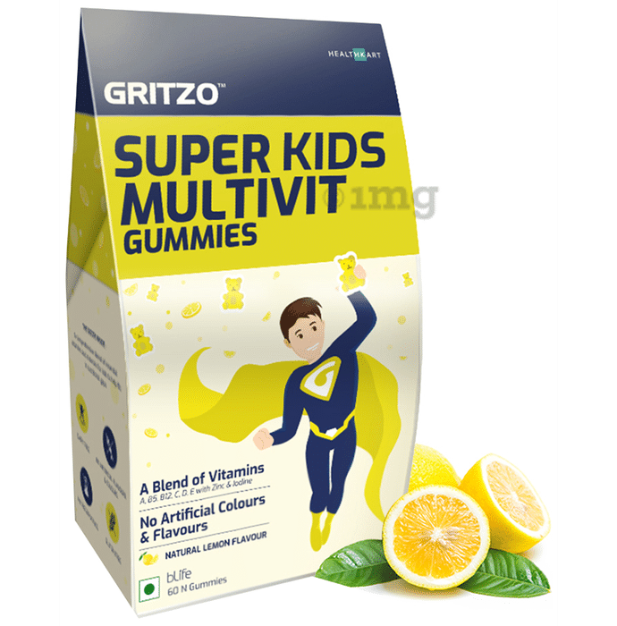 Gritzo Super Kids Multivit Gummies Natural Lemon