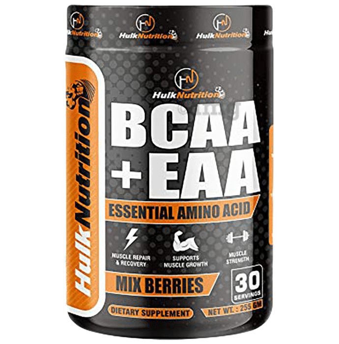 Hulk Nutrition BCCA+EAA Powder Mix Berries