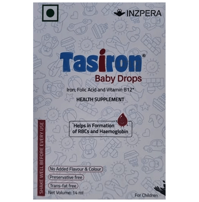 Tasiron Baby Drops with Ferric Di-Phosphate & Folic Acid for RBC & Haemoglobin Formation