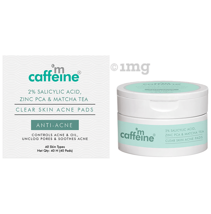 mCaffeine Salicylic Acid, Zinc PCA & Matcha Tea Clear Skin Acne Pads Anti-Acne