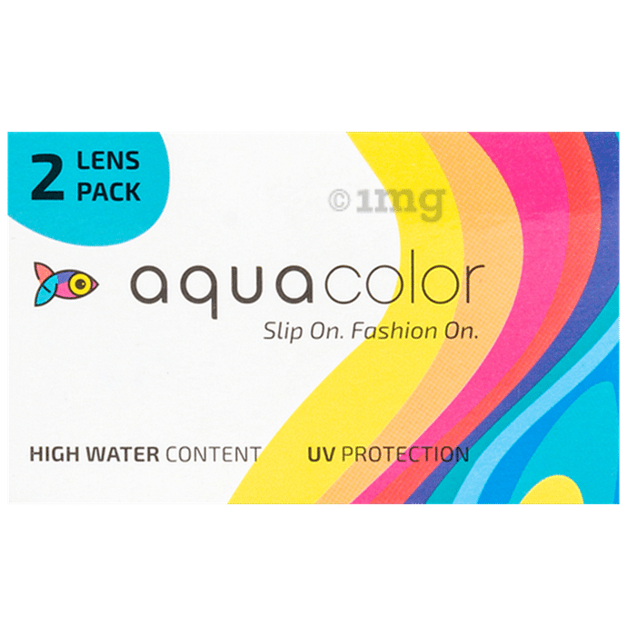Aquacolor Monthly Disposable Zero Power Contact Lens with UV Protection Olive Green Spherical