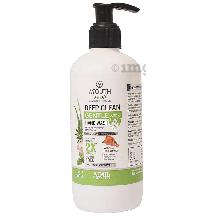 Ayouthveda Deep Clean Gentle Hand Wash with Herbal Extracts to Protect from Germs & Retain Skin Moisture
