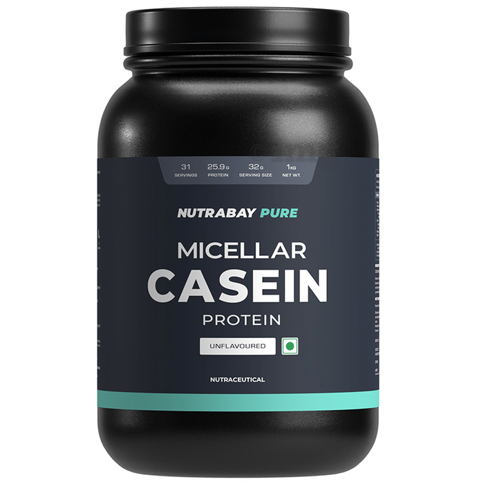 Nutrabay Pure Micellar Casein Protein | Powder for Muscle Recovery & Immunity | Unflavoured