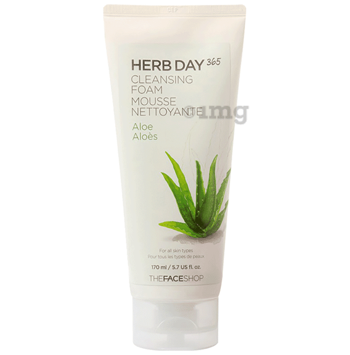 The Face Shop 365 Foaming Cleanser - Aloe & Greentea, Face Wash That Hydrates Skin & Maintains Ph Level Aloe