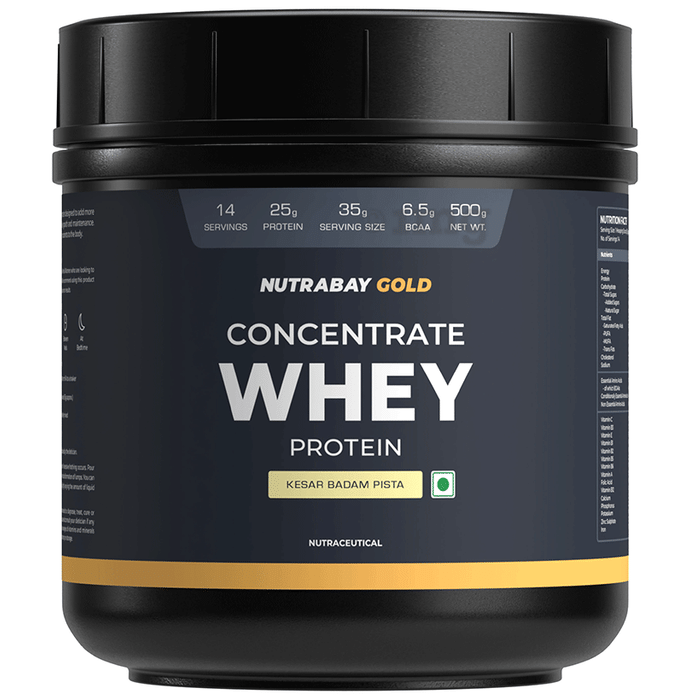 Nutrabay  Concentrate Whey Protein  Powder Kesar Badam Pista