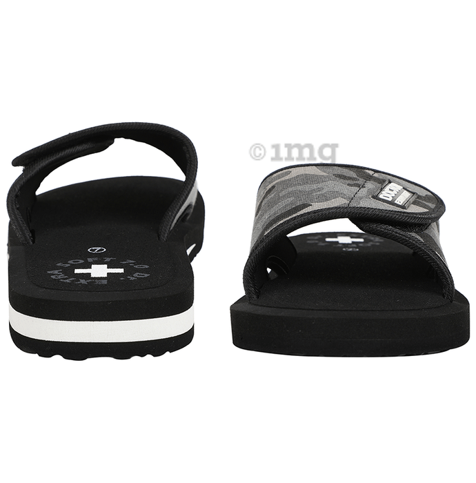 Doctor Extra Soft D53 Camo Care Orthopaedic and Diabetic Adjustable Strap Super Comfort Flipflops for Men Black 5