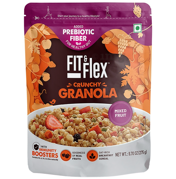 Fit & Flex Mixed Fruit Granola Oat Rich Breakfast Cereal with Real Fruits