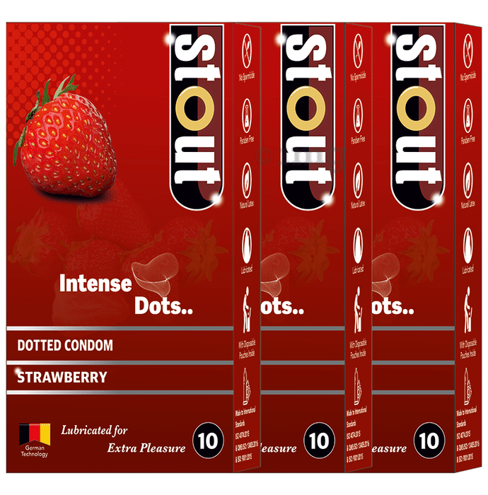 Stout Dotted Condom (10 Each) Strawberry