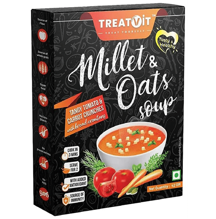 Treatvit Millet & Oats Soup (42gm Each) Tangy Tomato & Carrot Crunches