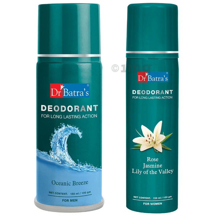 Dr Batra's Combo Pack of Deodorant for Men and Deodorant for Women (150ml Each)