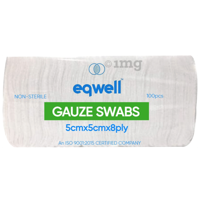 Eqwell Non-Sterile Gauze Swabs 5cm x 5cm x 8ply