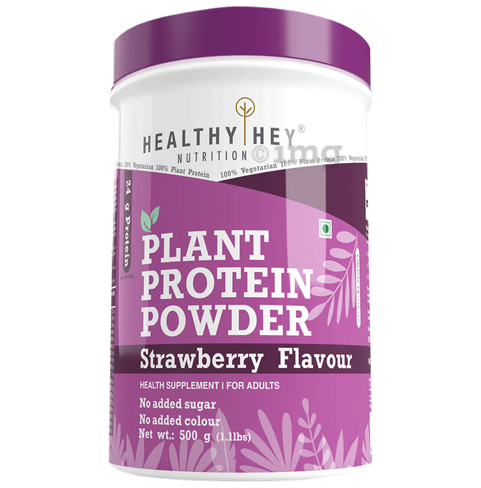 HealthyHey Nutrition Vegan Plant Protein Powder Strawberry