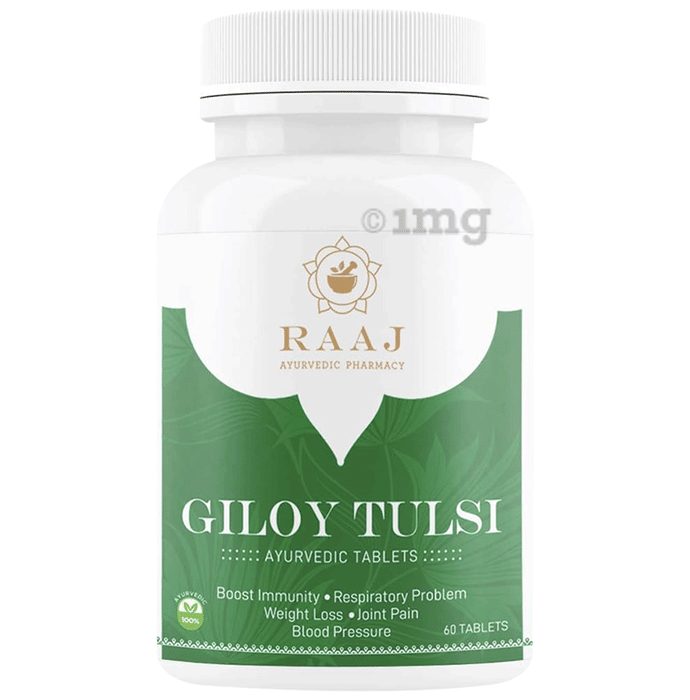 Raaj Ayurvedic Pharmacy Giloy Tulsi Ayurvedic Tablet | Boost Immunity | Respiratory Problem | Weight Loss | Joint pain | Blood Pressure