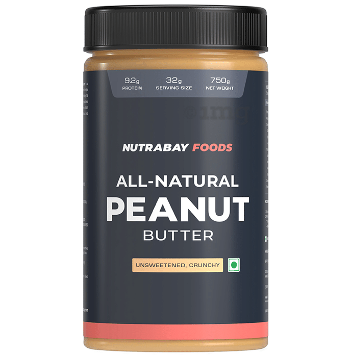 Nutrabay Foods All-Natural Peanut for Weight Management, Energy & Heart Health | Flavour Butter Unsweetened Crunchy