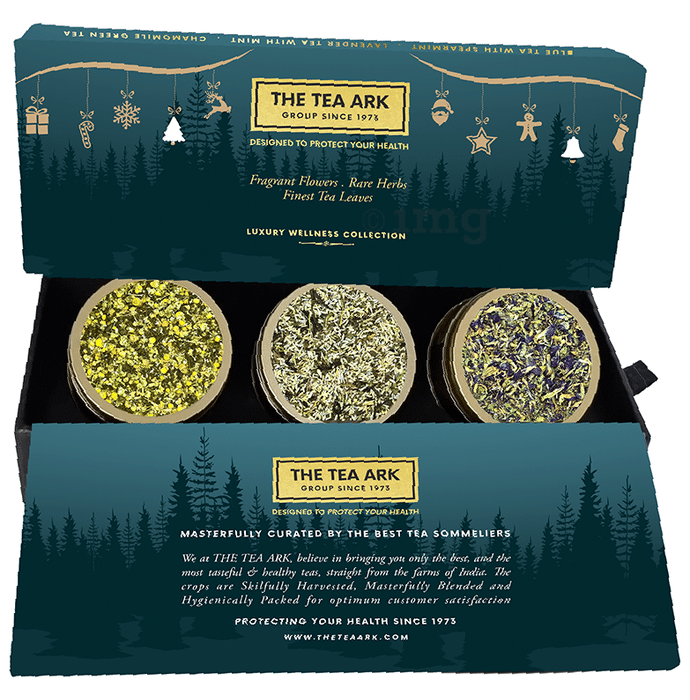 The Tea Ark Floral Bliss Christmas Tea Gift Set with Green Tea