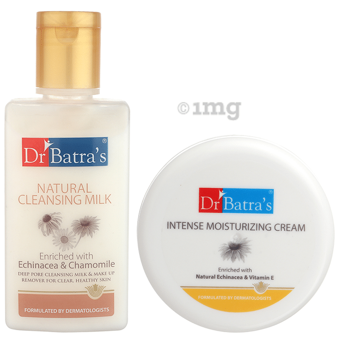 Dr Batra's Combo Pack of Natural Cleansing Milk 100ml and Intense Moisturizing Cream 100gm