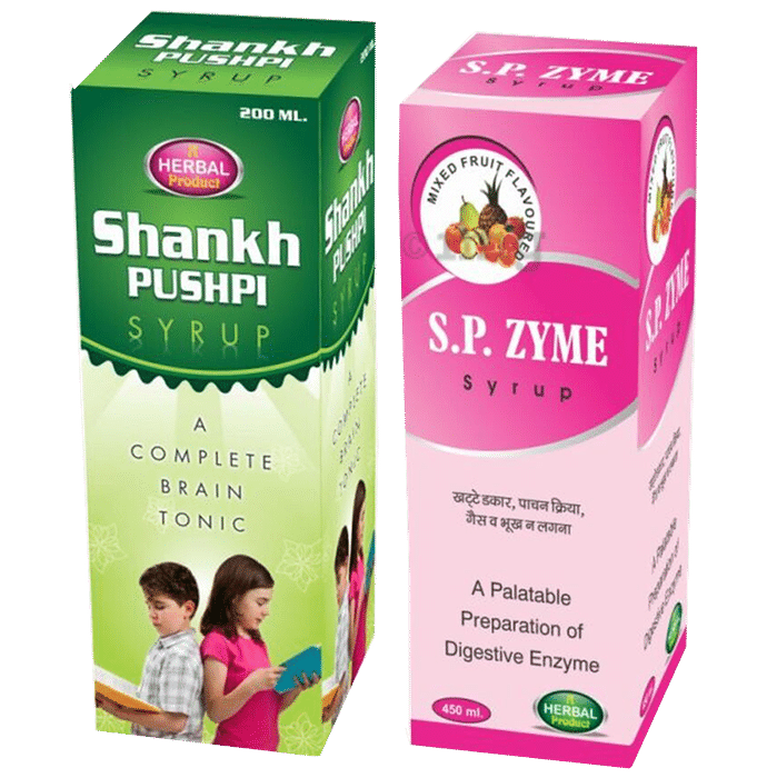 S.P Pharmaceuticals Combo Pack of Shankhpushpi Syrup (200ml) & S.P. Zyme Syrup (450ml)