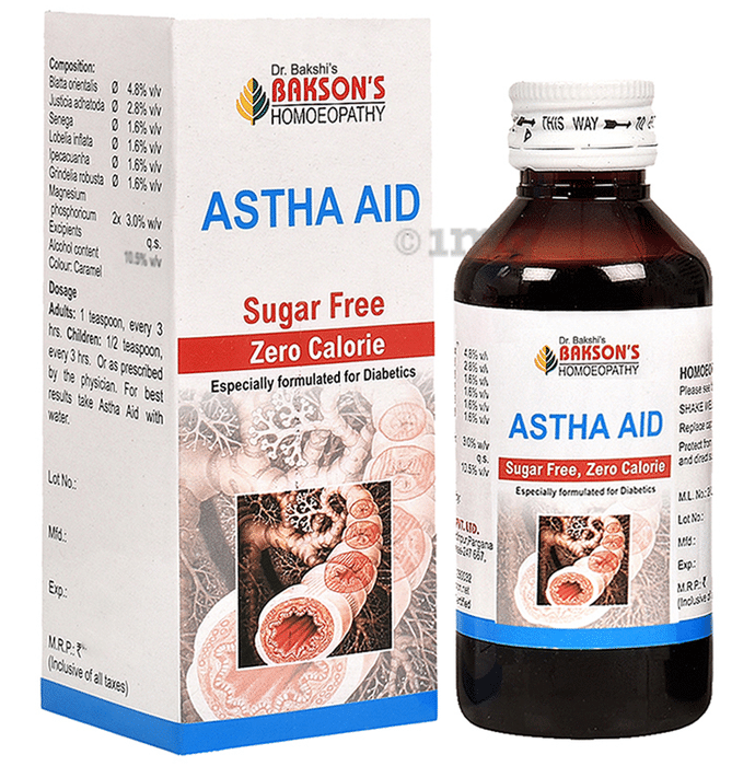 Bakson's Homeopathy Astha Aid Syrup Sugar Free