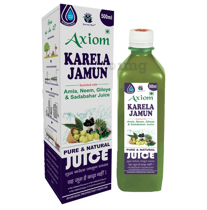Axiom Karela Jamun Juice | For Blood Sugar Levels, Metabolism & Fatigue | No Added Sugar