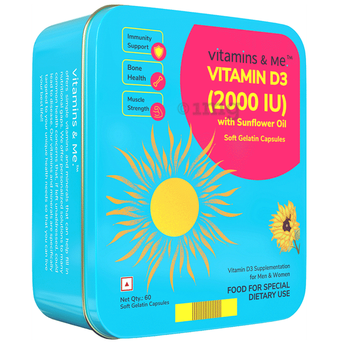 Vitamins & Me Vitamin D3 (2000 IU) Soft Gelatin Capsule (60 Each) Buy
