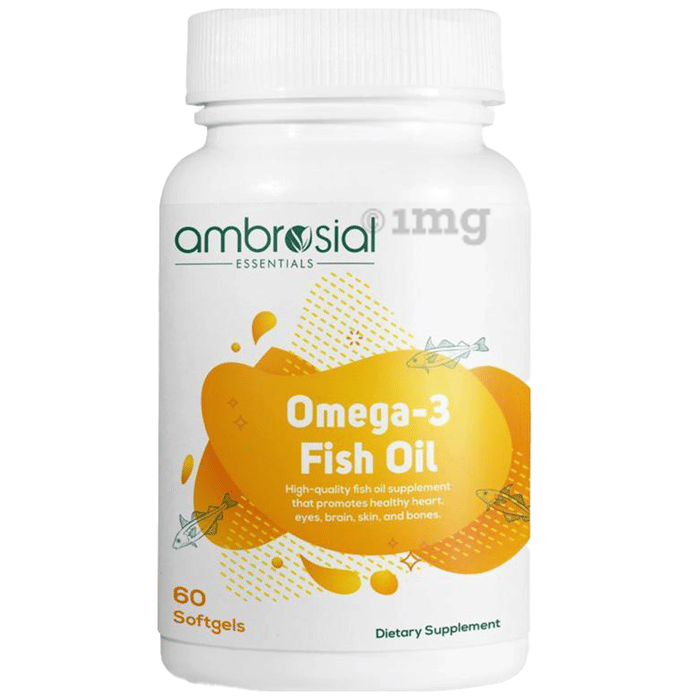 Ambrosial Omega 3 Fish Oil Softgels Buy bottle of 60.0 soft gelatin