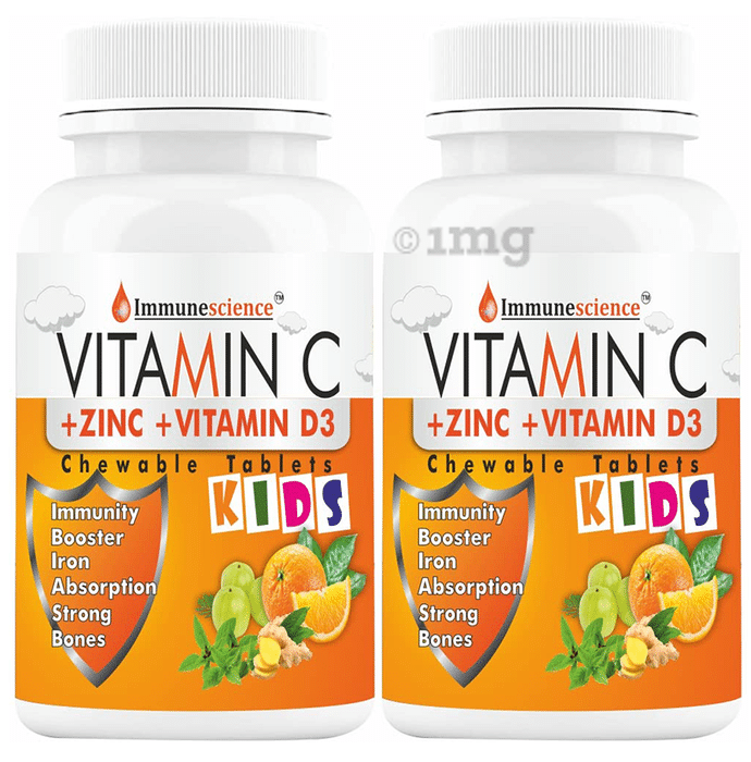 Immunescience Vitamin C +Zinc +Vitamin D3 Kids Chewable Tablet (60 Each)