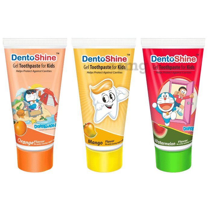 DentoShine Orange Mango & Watermelon Gel Toothpaste for Kids
